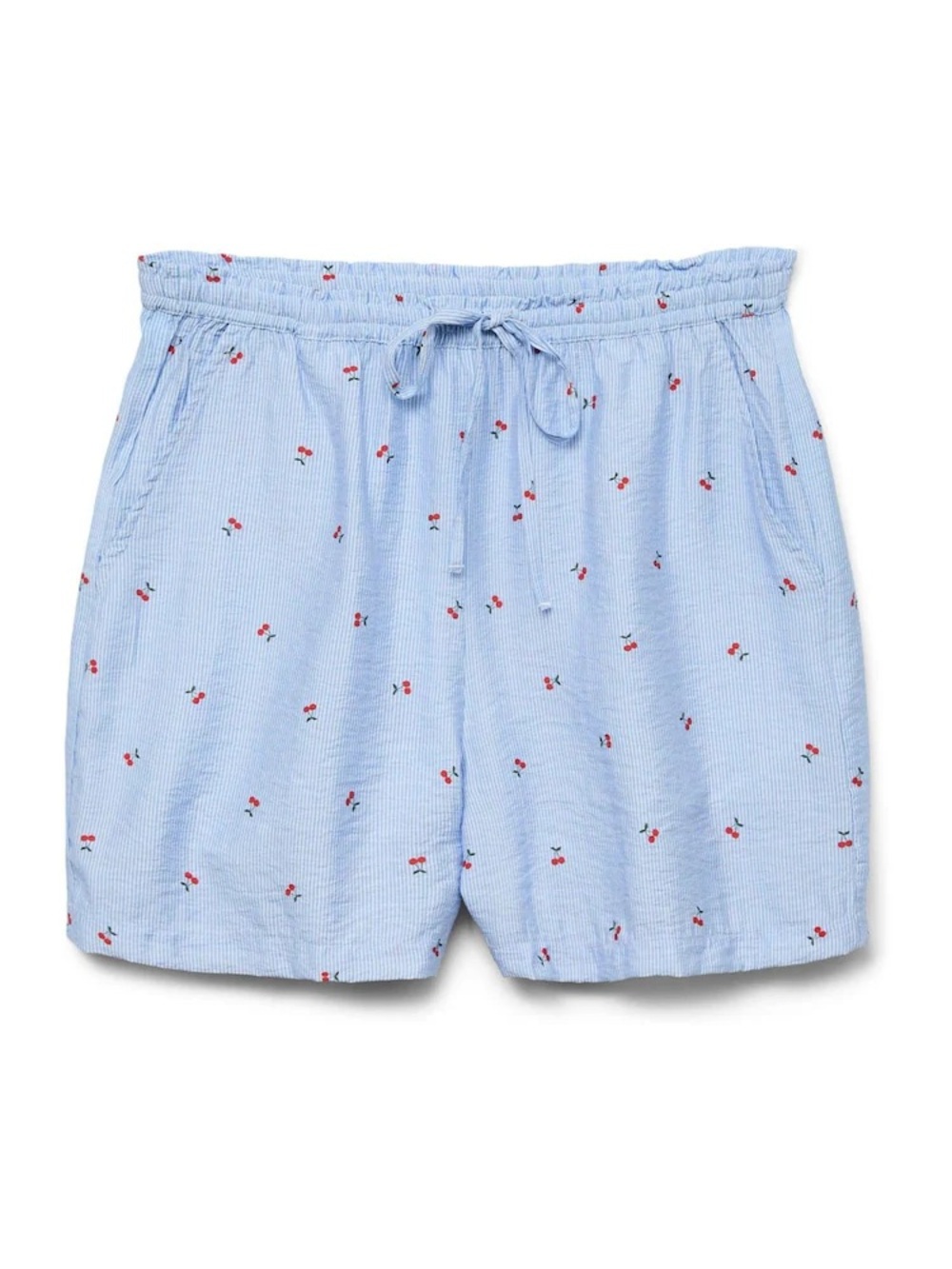 NWT VERO MODA White Cherry Print Tie Waist Shorts